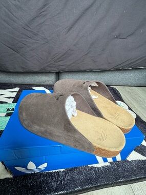 Adidas Originals Adimule Brown Suede Slip-On Mule Clogs